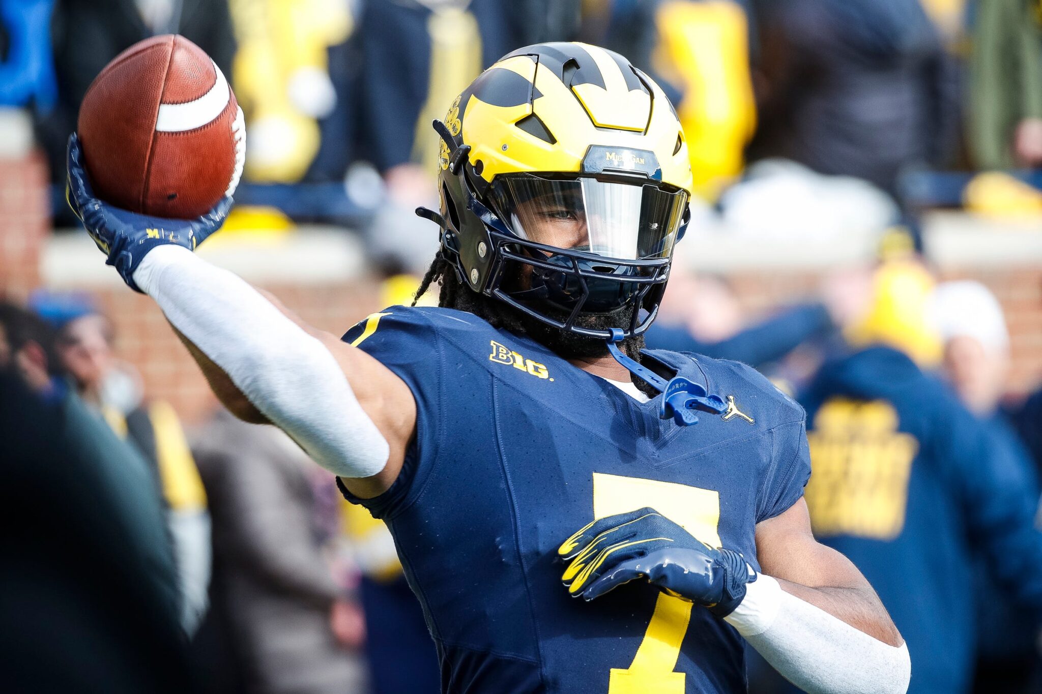 Michigan Football Running Back Working With The Quarterbacks