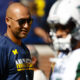 Sep 3, 2016; Ann Arbor, MI, USA; Derek Jeter is seen on the field prior to the game between the Michigan Wolverines and the Hawaii Warriors at Michigan Stadium. Mandatory Credit: Rick Osentoski-USA TODAY Sports