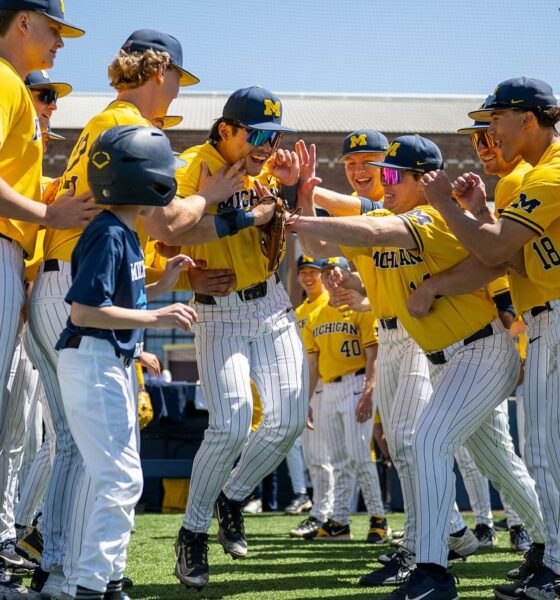 Michigan baseball squad after a series sweep against rivals, Ohio State