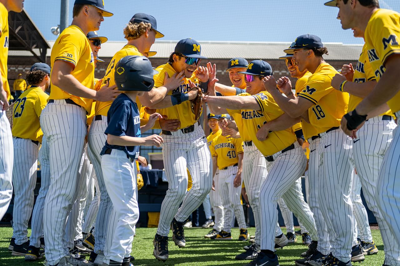 Michigan baseball squad after a series sweep against rivals, Ohio State
