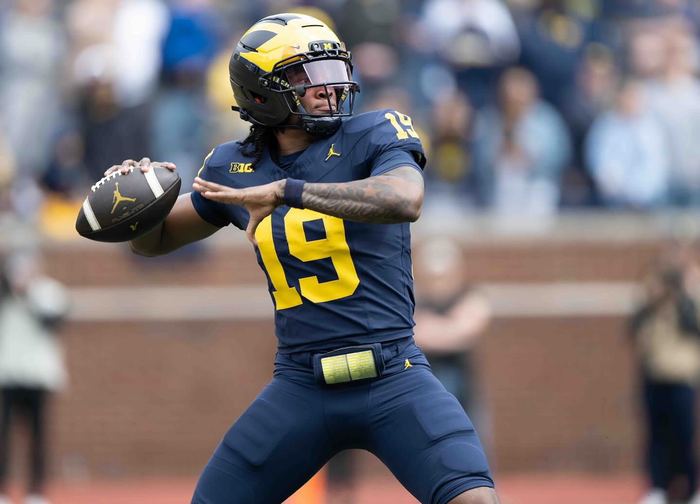 Bryce Underwood at the Big House for the Maize vs. Blue Spring Game