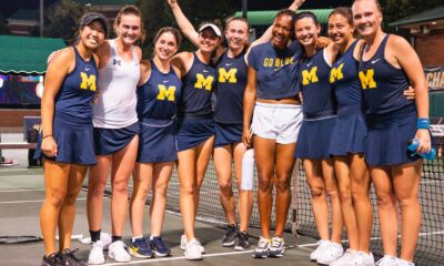 Michigan Women's Tennis team after their quarterfinals win over Oklahoma State