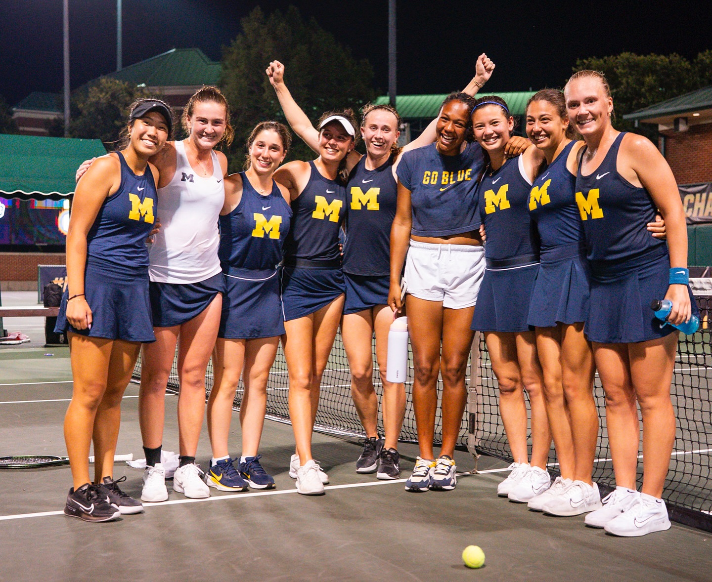 Michigan Women's Tennis team after their quarterfinals win over Oklahoma State