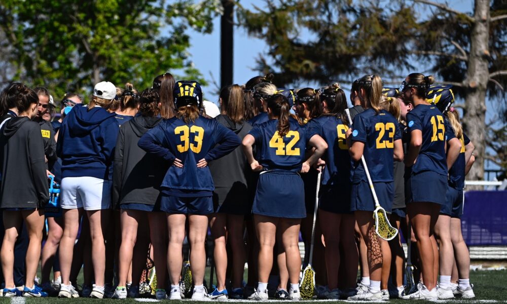 Michigan Women's Lacrosse squad huddled for one last time this season