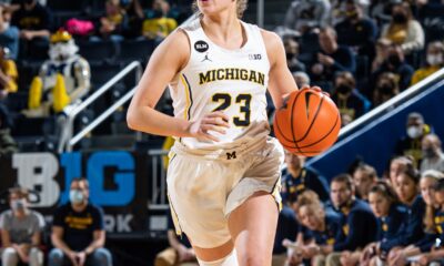 Danielle Rauch on the court at Michigan