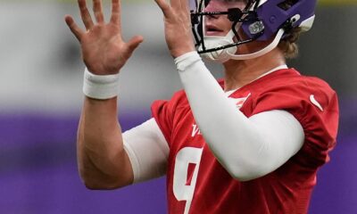 JJ McCarthy at Organized Team Activities in the offseason