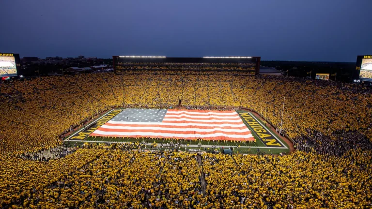 Michigan Stadium Night Crowd